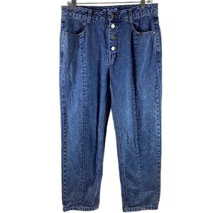 SJYP Dark Wash Button Fly Cropped Jeans Size Large